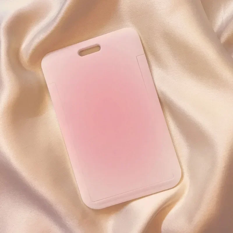 1 Piece Gradient Pink Color Kpop Photocard Holder for Kids Cute Love Style Student ID Bus Card Holder Kawaii Card Protector 6