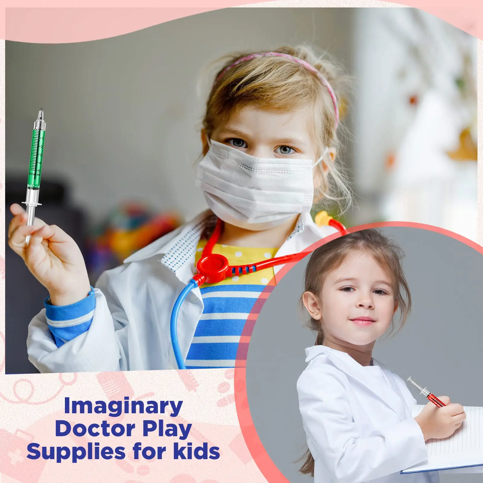 주입식 볼 포인트 펜, 닥터 간호사 선물, 액체 펜, 컬러 주사기 펜, 도매, 48 개