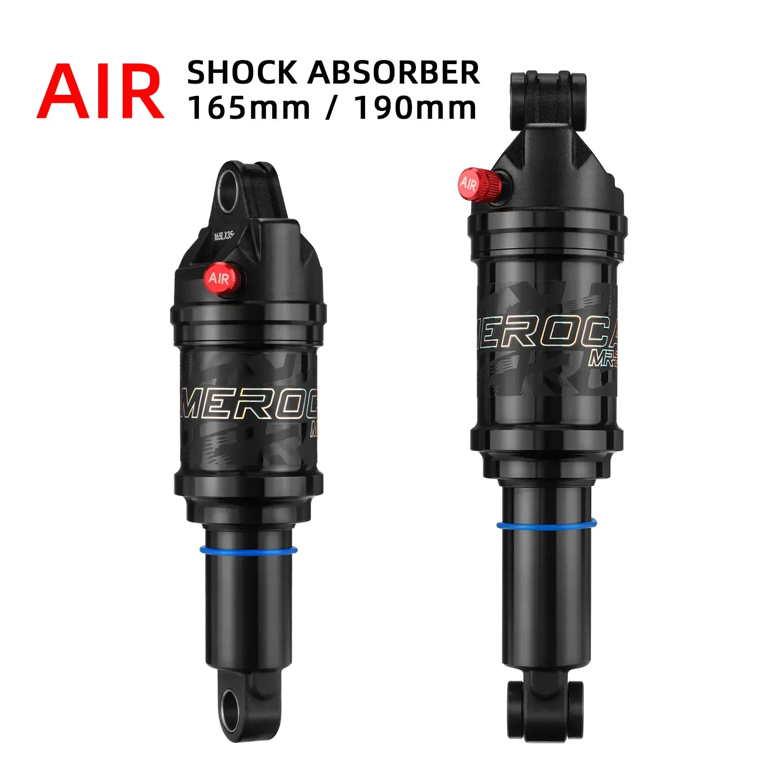 Bicycle Shock Absorber 165mm/190mm Length Adjustable Air Pressure Mountain Bike Rear