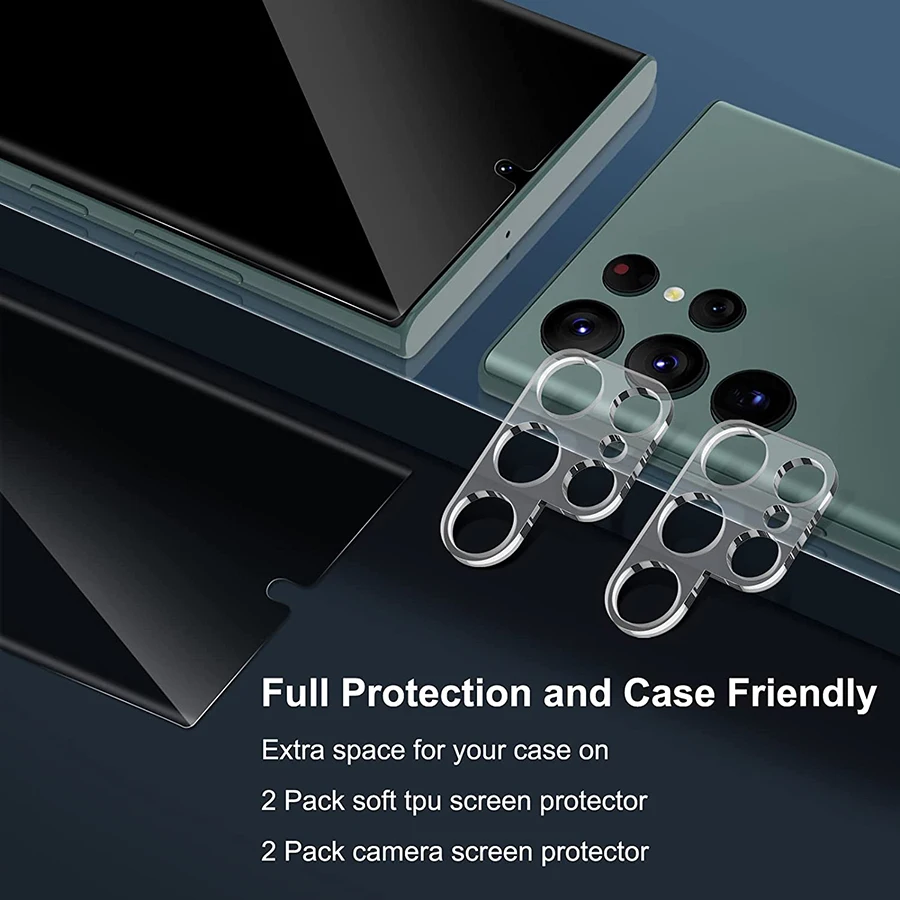 Matte Privacy Screen Protector for Samsung Galaxy S22 S21 Ultra Anti Spy Guard Hydrogel Film for Galaxy S21+ S22 Plus Lens Glass
