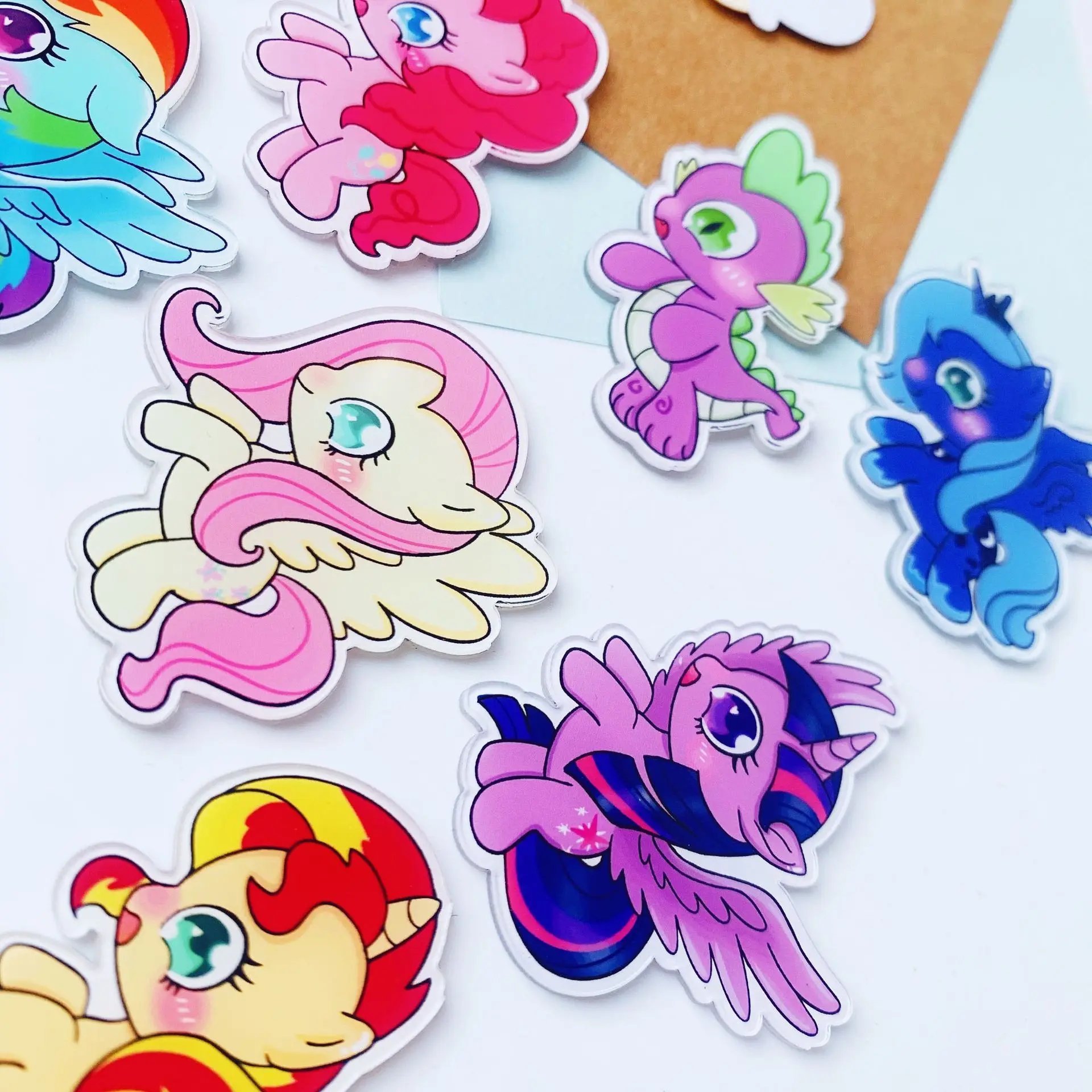 10 Types Cute Mane My Little Pony Enamel Pins Anime Lapel Badge Jewelry Children Birthday Gifts Brooches Pines Lapel Pins Kawaii