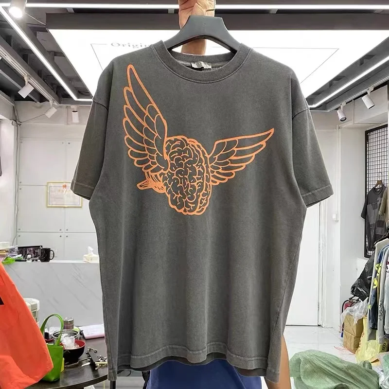 

Split wing, heavy wash, High Street, loose, short-sleeved T-shirt