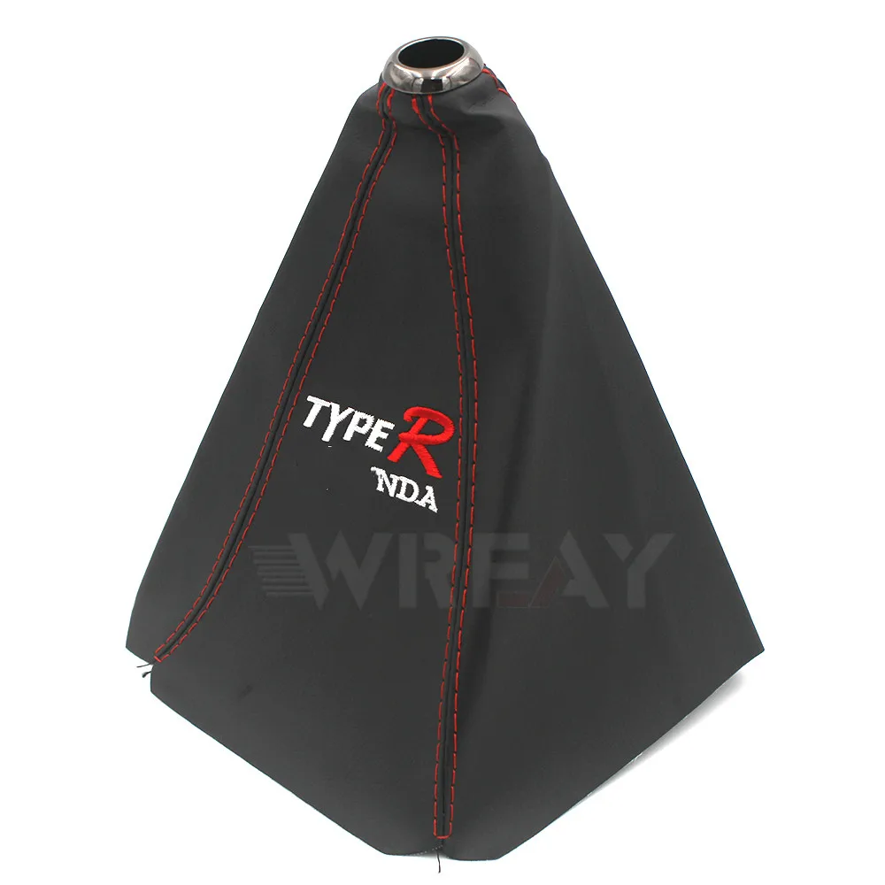 TYPE-R 스푼 뮤겐 범용 PU 가죽 기어 시프트 각반, 자동차 시프터 레버, 자동차 시프트 노브 부트 더스트 커버, 혼다 Ci용