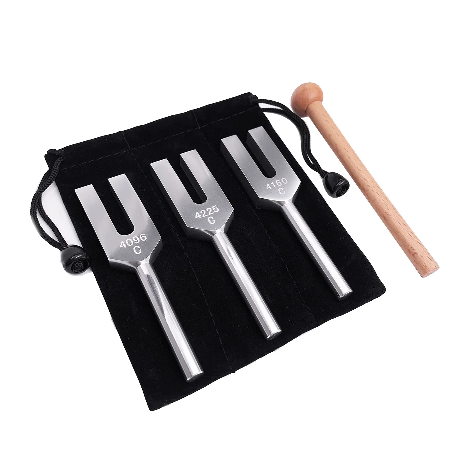 

Tuning Forks Set 4096 Hz 4160 Hz 4225 Hz Tuning Forks Set Tuning Fork with Wooden Hammers and Cloth Bag Style 2