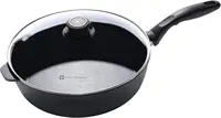 Nonstick Diamond Coated Aluminum Saute Pan Includes Lid - Dishwasher and Oven Safe 1