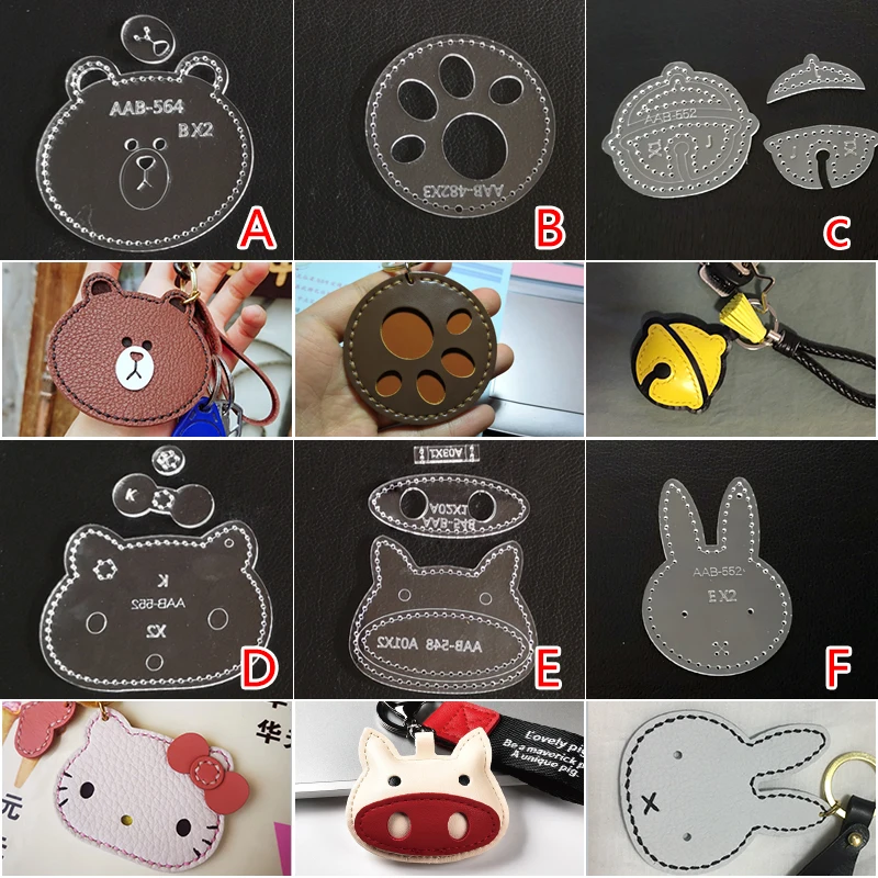 Leather Stencils Animal Shape Tool Hanging Ornament Making Mold Decor Cute Pendant Acrylic Template Leather Tools