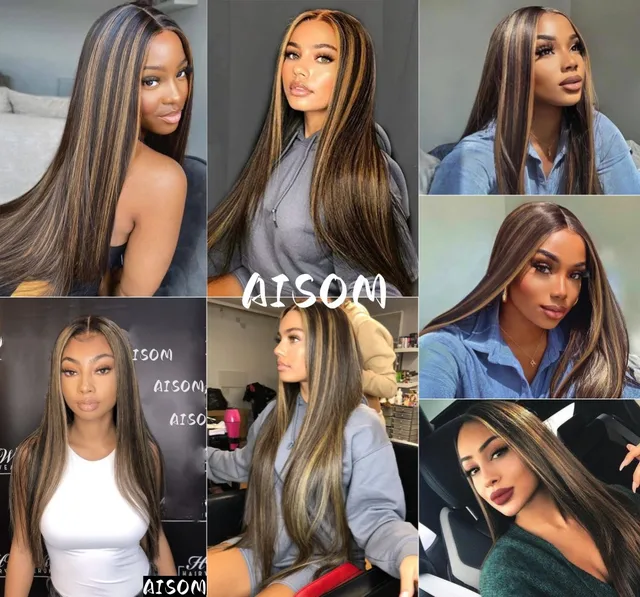 Highlight Wig Honey Blonde Lace Front Wigs 180 Density United