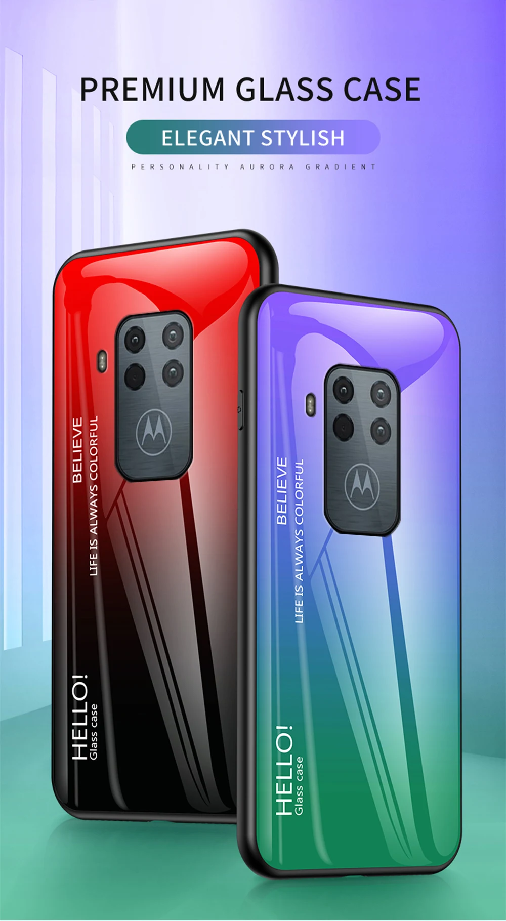 for Moto One Zoom Glass Case DECLAREYAO Luxury Hard Mirror Tempered Glass Coque For Moto G7 Power G7Play G5S Puls G6 Plu_voghion.com