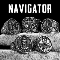 Anchor Navigator Sailor Men Rings Stainless Steel Women Jewelry Vintage Punk Rock Cool Stuff Fashion Accessories Gift Wholesale 2