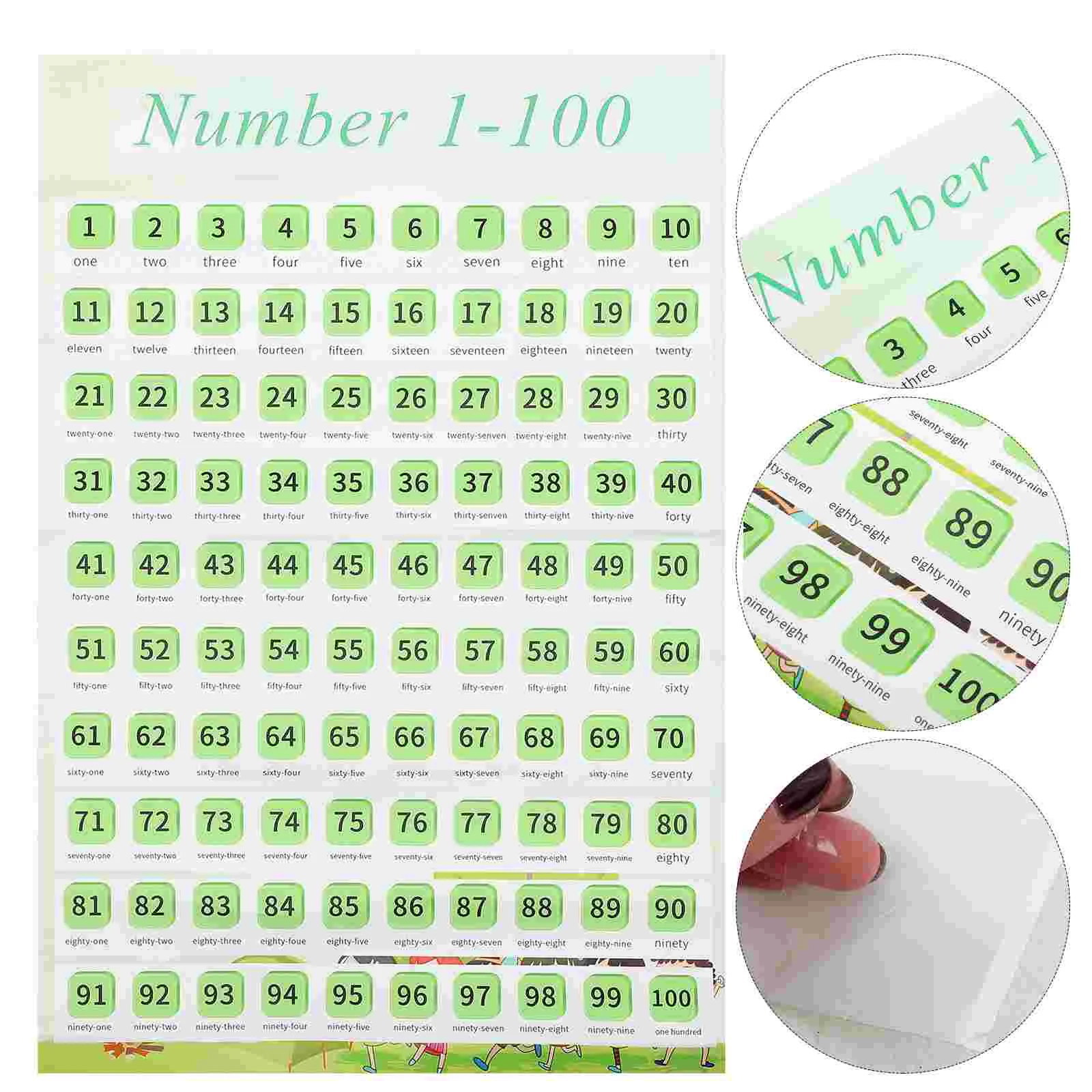 

40 X60cm Preschool Toys Counting Educational Children’s Childrens Teaching Wall Chart Puzzle