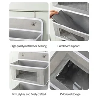 1pc Four-layer Storage Bag Door Hanging Fabric Organizer Bag For Sundries Items Underwear Socks 2