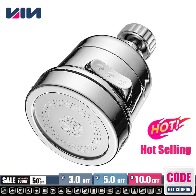 Universal 3mode Kitchen Faucet Adapter Aerator Shower Head Pressure