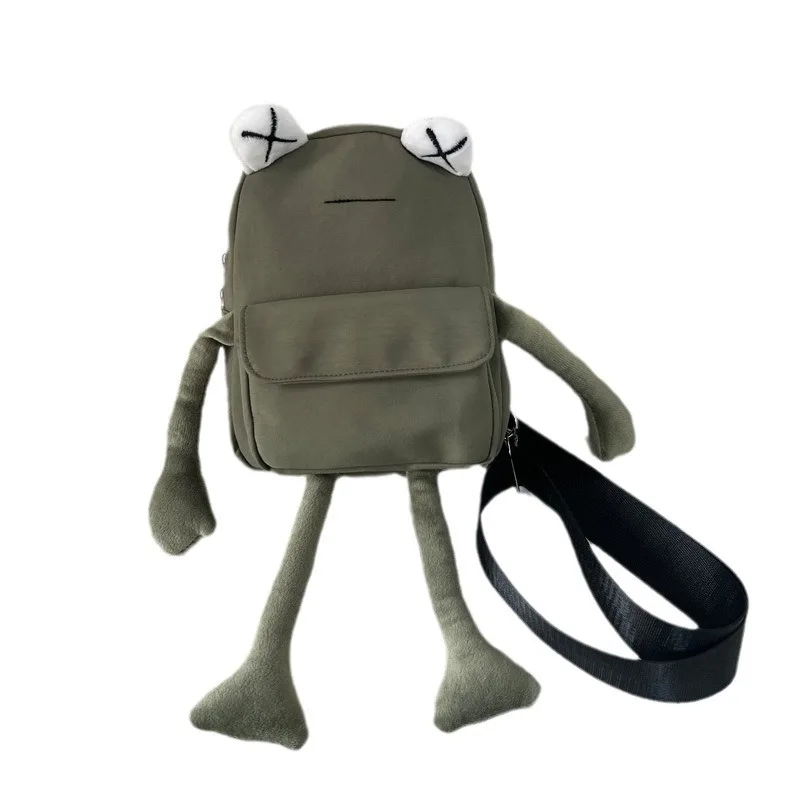 Cartoon Little Girl Bag  Trendy Girl  Creative Personality Cute Frog Messenger Bag   Female Chest Bag