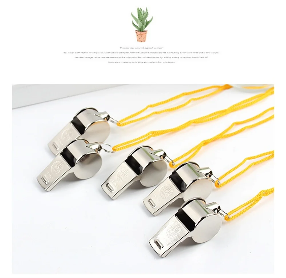 Description Picture 5 of itemMetal Whistle Referee Sport Rugby Party Outdoor sports Like Whistle Training School Soccer Football Colorful lanyard Whistle