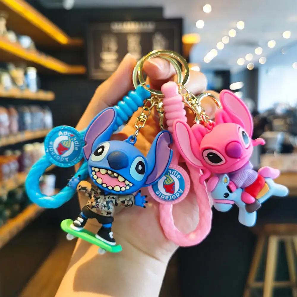 

Disney Stitch Keychain Cartoon Lilo & Stitch Anime Figure Cute Doll Keyring Ornament Key Chain Car Pendant Kids Toys Xmas Gift