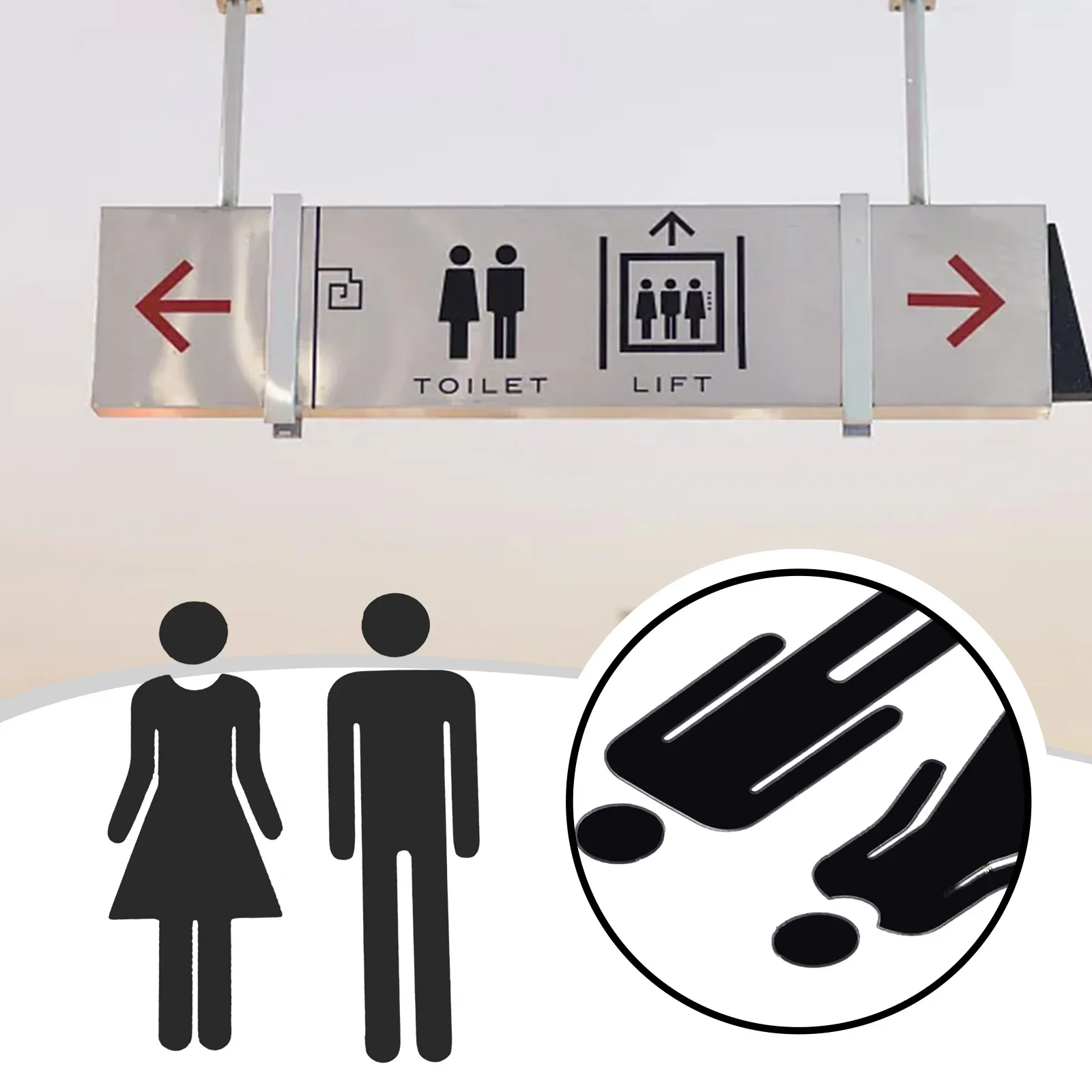 High Quality Sticker Toilet Sign WC Door Washroom 1 Pair 3D Acrylic Bathroom Decals Indicator Plaque