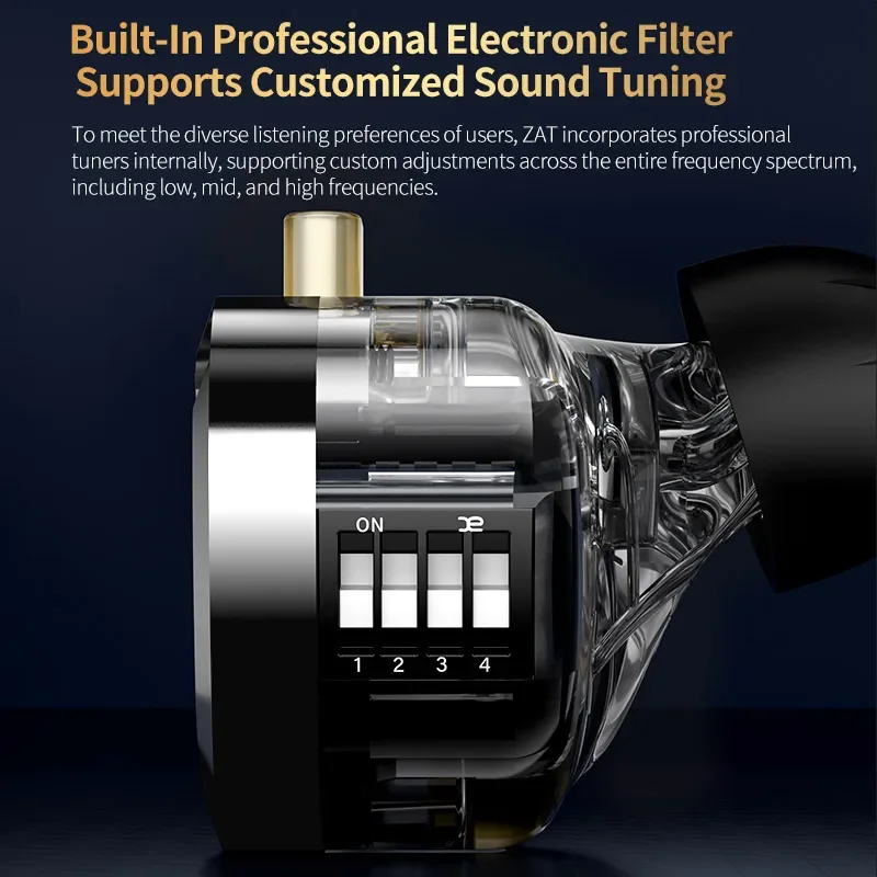 Kz-zatハイブリッドインイヤーイヤホン、8ba、1dd、hifi、メタル