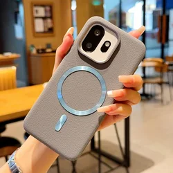 Elegant Leather Case with Magnetic Ring and Enhanced Camera Protection - OnePlus 15T (GRAY)