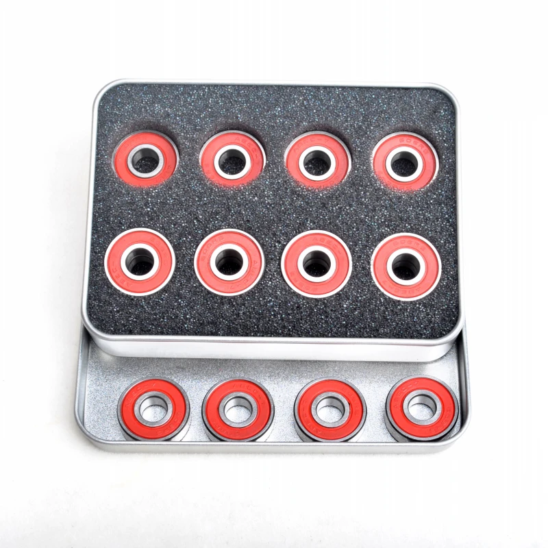 

16pcs Skateboard Bearings 608ZZ ABEC-9 Chrome Steel Roller Skate Bearings Ice Skate Bearings Red Bearings