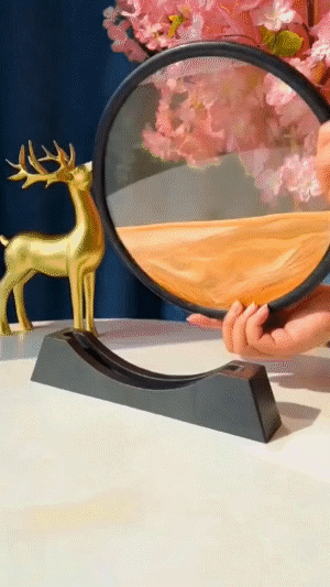 Lámpara de mesa 3D de reloj de arena, paisaje de arena de aguas profundas,  regalo de cumpleaños perfecto, imagen de Arte de arena móvil, vidrio  redondo, decoración de lámpara de arena fluida -