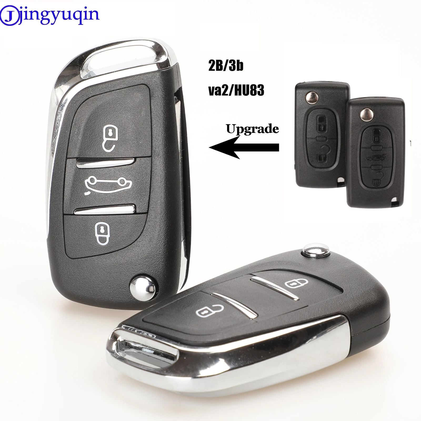 jingyuqin CE0536 Modified Flip Remote Key Shell For Peugeot 307 408 308 for Citroen C-Triomphe C-Quatre C3 C4L C5 key case car key shell car remote key car key key shell