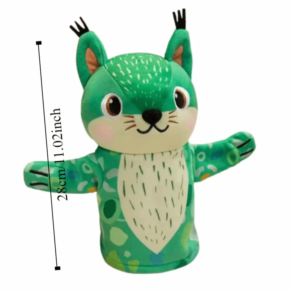 Squirrel Animal Hand Puppet Storytelling Movable Mouth Stuffed Squirrel Toys Early Education Simulation