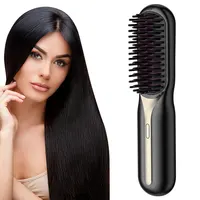 Cordless Hair Straightening Comb 3 Temp Settings Portable Straightening Brush Hair Straightener Comb for All Hair Types 1