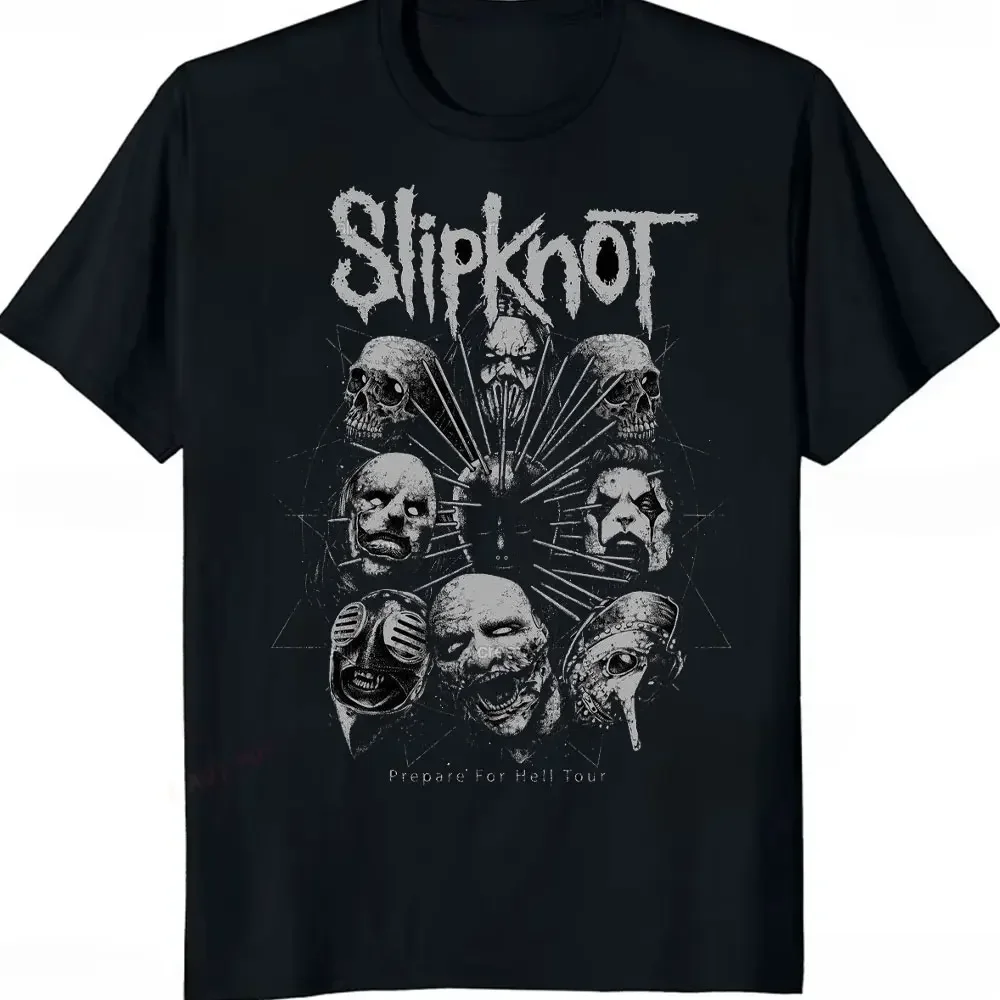 Rock Style Slipknots Printed Men T Shirts for Women Heavy Metal Tees Prepare for Hell Tour Streetwear T-shirt Cotton Casual Top 3