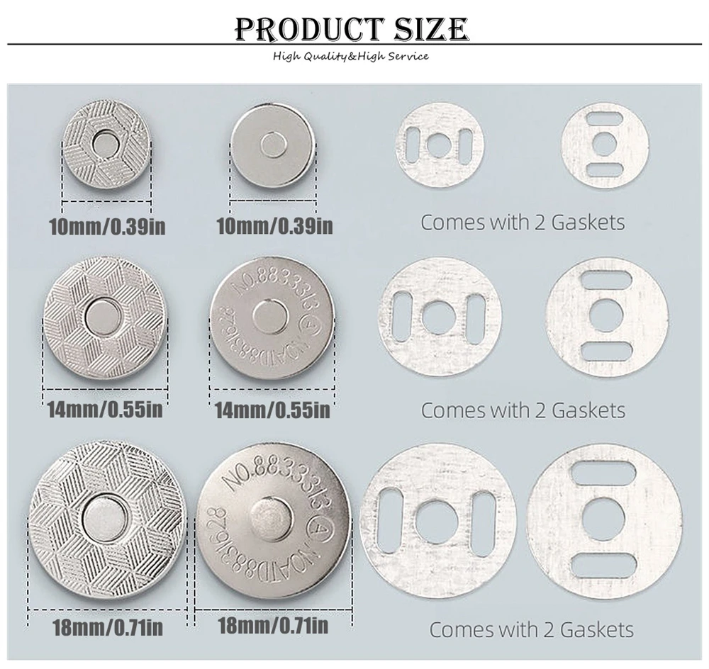 10-100 Sets 10-18mm Dünne Magnetknöpfe Verschlüsse Adsorptionsschnallen für Handtaschen Geldbörsen Taschen Zubehörteile – Detail 3