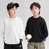 Children's Clothing 2025 Cotton Boys Girls T-Shirt Solid Long Sleeve Kids Cothes Autumn Sweatshirt Tops Teenage 6 8 10 12 Years 6