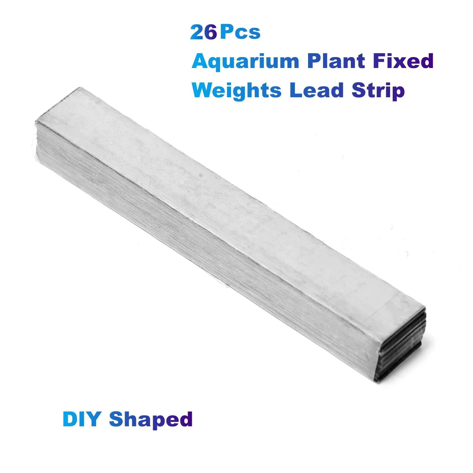 26Pcs Aquarium Plant Fixed Weights Lead Strip Anchoring Aquatic Plant Fixed DIY Shaped Weight Block for Fishing, Fish Tank, Pond