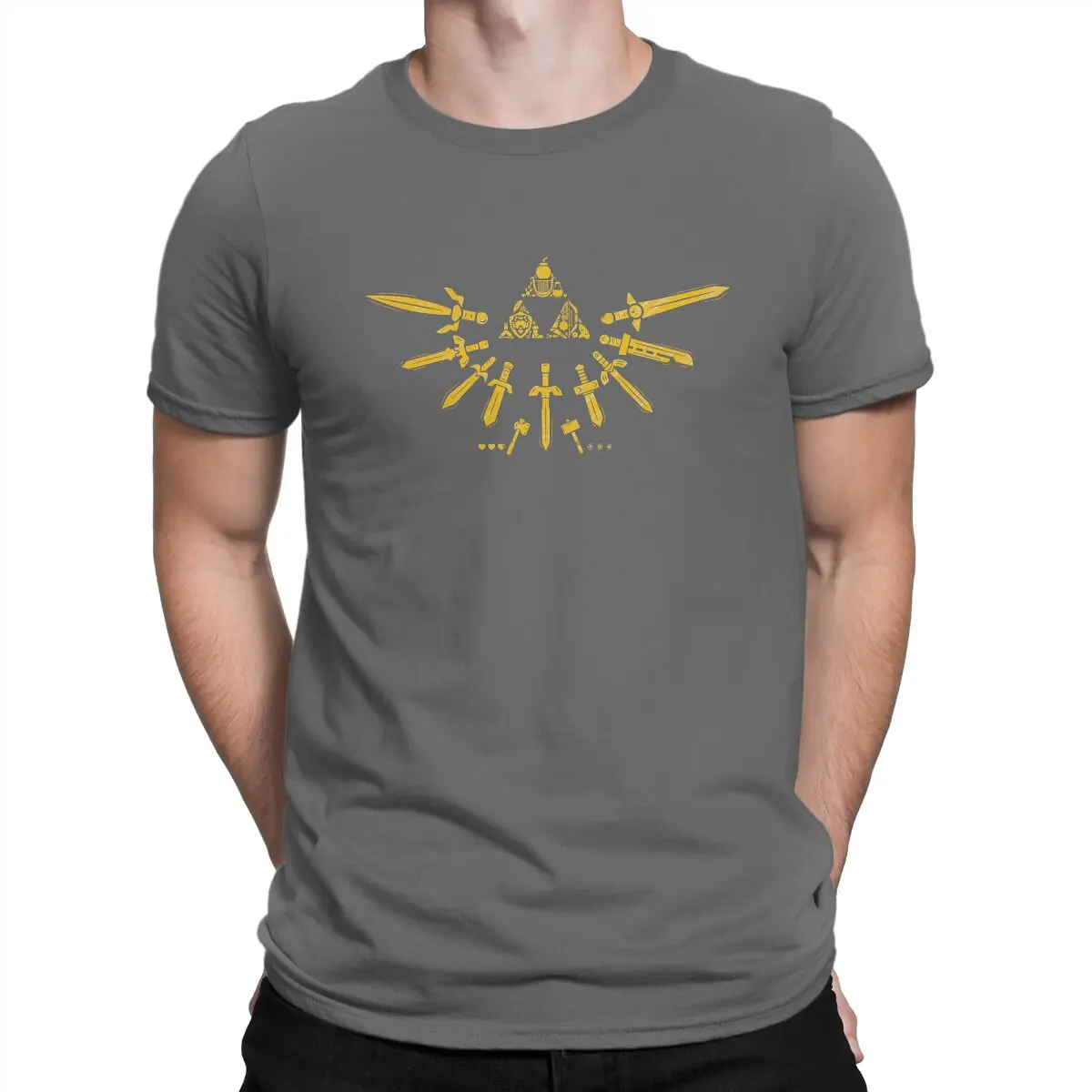 thumbnail image 1 of Camiseta creativa Z-Zelda para hombre, Triforce, cuello redondo, algodón puro, personalizable, regalos de cumpleaños, ropa de calle, 1 of 7