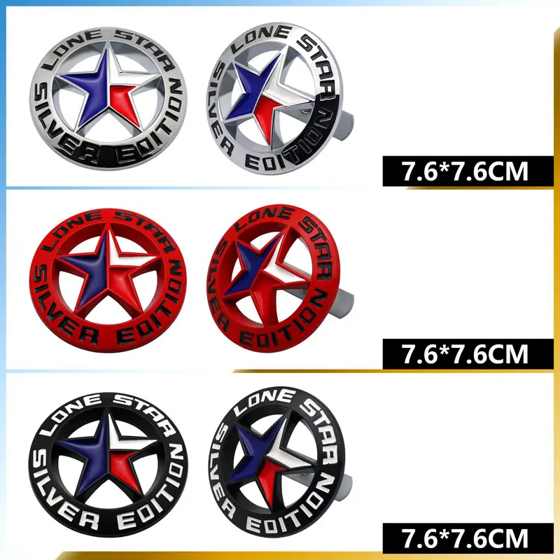 

3D Metal Car Sticker Lone Star Edition Badge Body Decal Grille Decor For Jeep Wrangler Compass Patriot Liberty Silverado