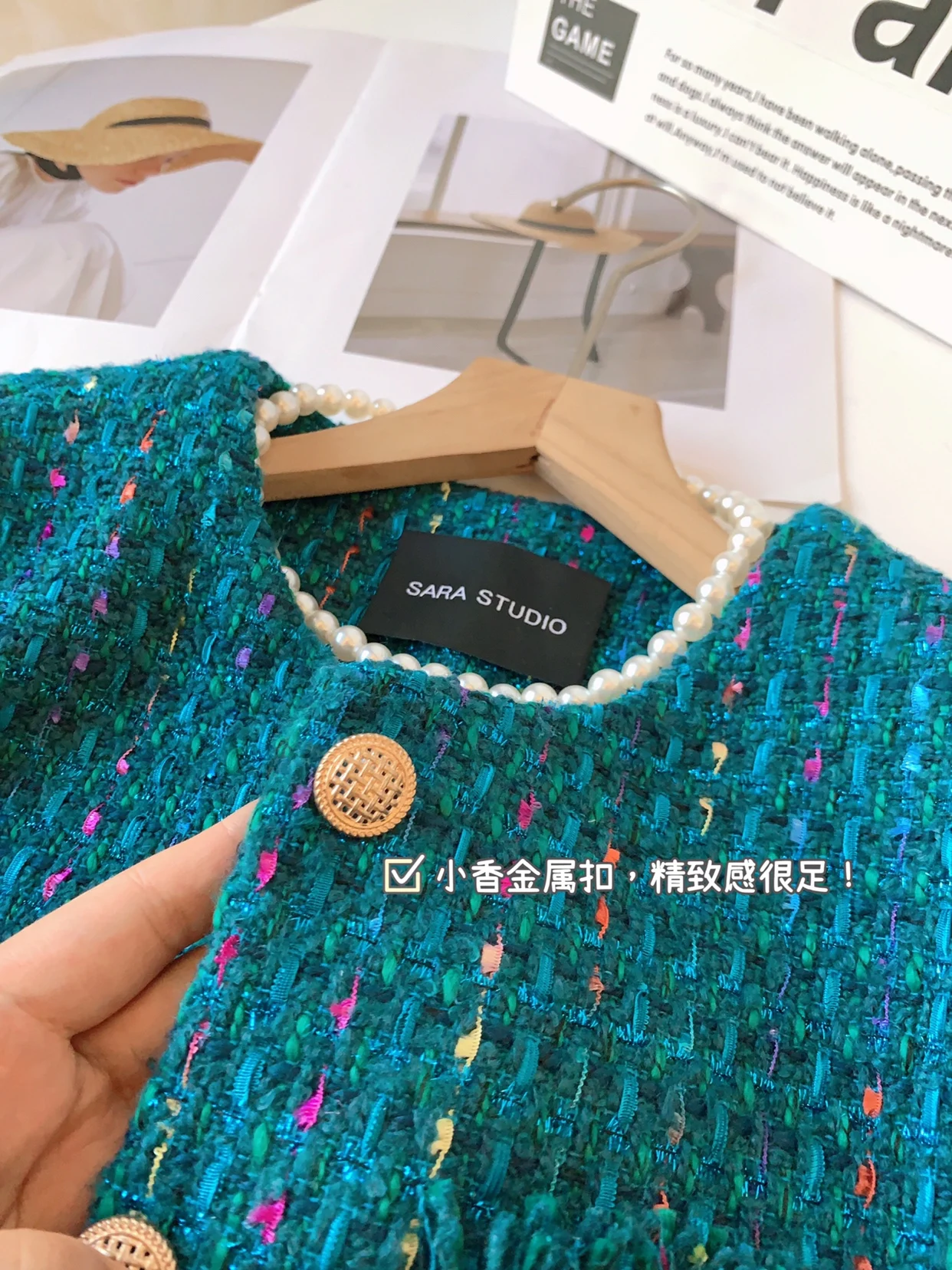 Fashion Solid Color Round Neck Long Sleeve Women's Wool Coat 2023 Autumn Winter Tweed Single Breeasted Slimming Outerwear