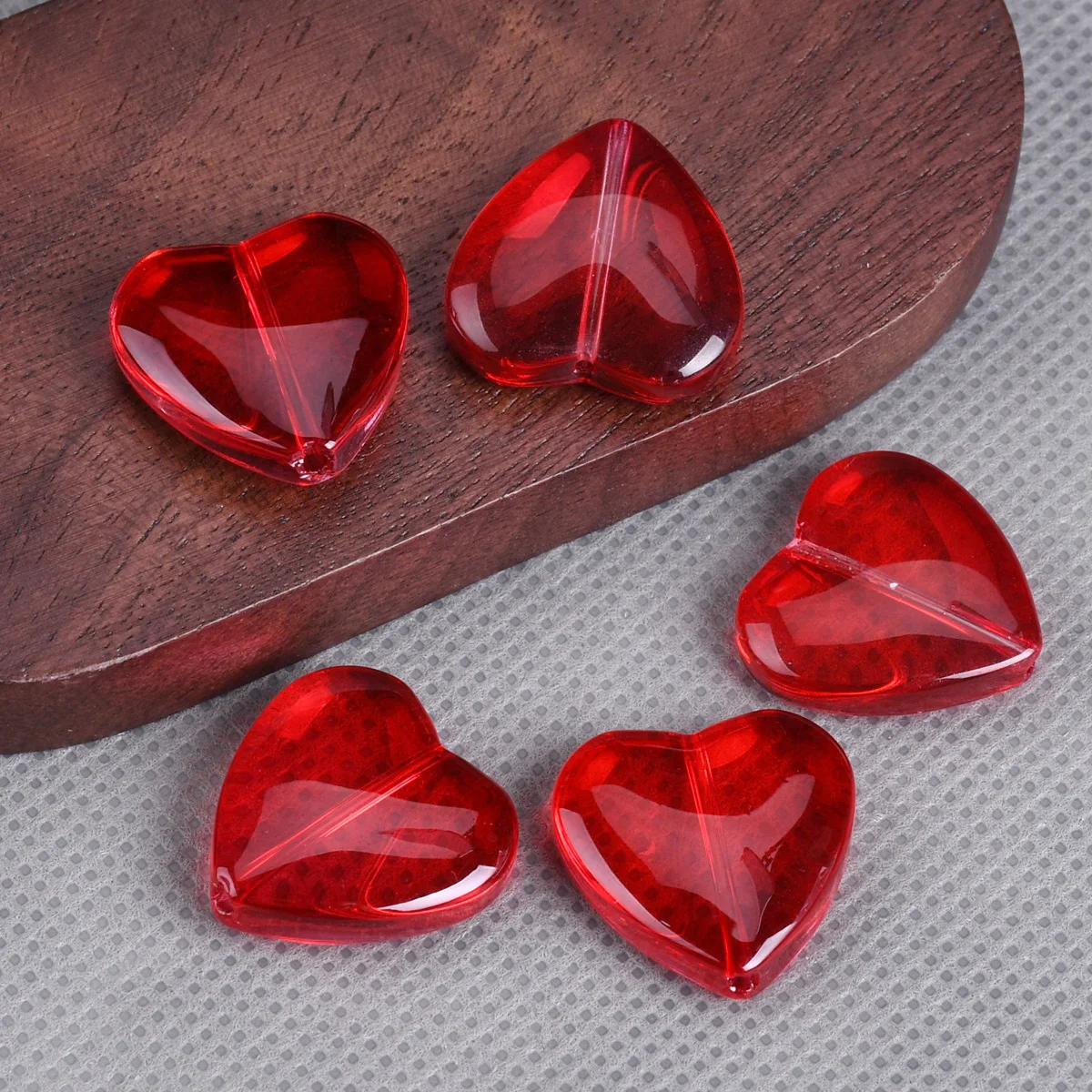 10 Pezzi A Forma Di Cuore 20mm Perline Sciolte In Cristallo Lucido Per