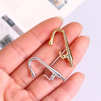 2Pcs/set 1:12 Dollhouse Miniature Bathroom Kitchen Furniture Accessories Faucet Tap Simulation Toys For Doll House Decor 1