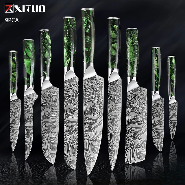 XITUO Kitchen Knife Set German High Carbon Stainless Steel Razor sharp Chef  Knife Santoku Cut Meat Cleaver Kitchen Cooking Tools - AliExpress