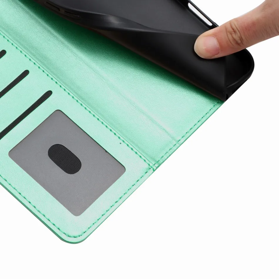 Litchi Pattern Leather Wallet Case - Premium Smartphone Cover