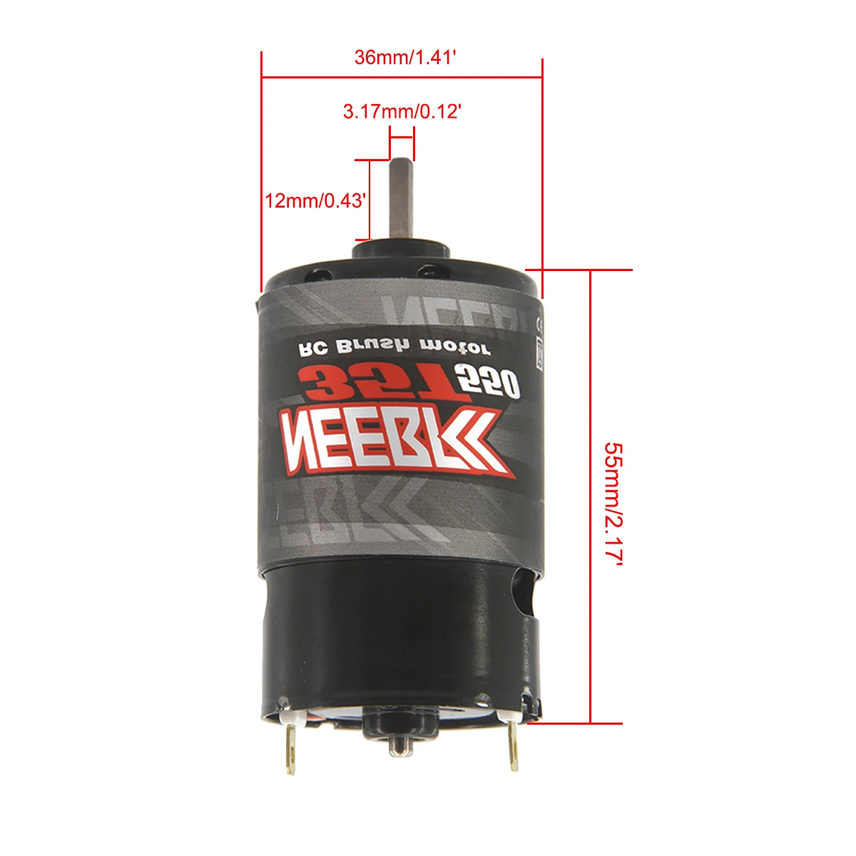 NEEBRC Moteur RC 540 550 Brossé Étanche pour Voiture 1/10 1/8