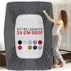 Full Fitted Bed Sheet Extra Deep 25 Cm Single Double Super King Size Sheets UK 1