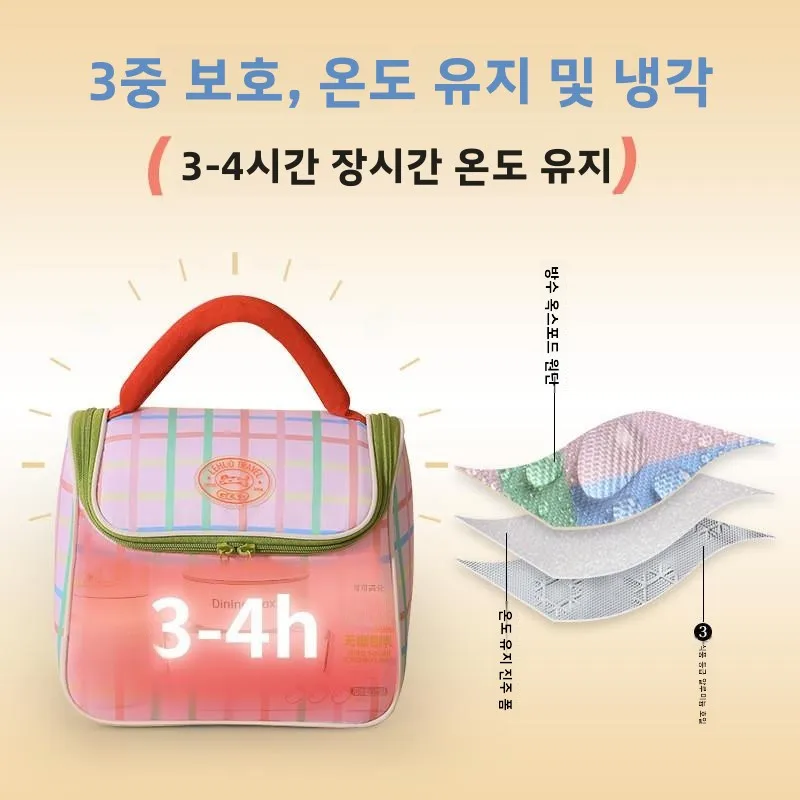 두꺼운 알루미늄 호일 도시락 가방 휴대용 보온 도시락 가방 직장인 학생용 오래 지속되는 가정용