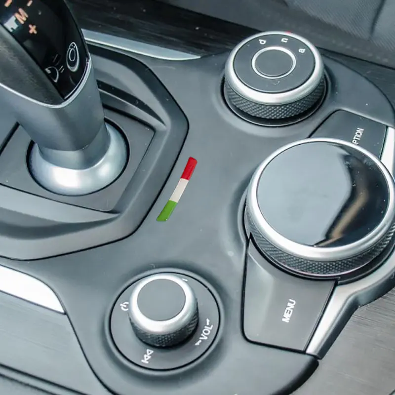 Gear Shift Panel 3D Italy National Flag Decoration Car Stickers for Alfa Romeo Giulia Stelvio Interior Accessories Trim
