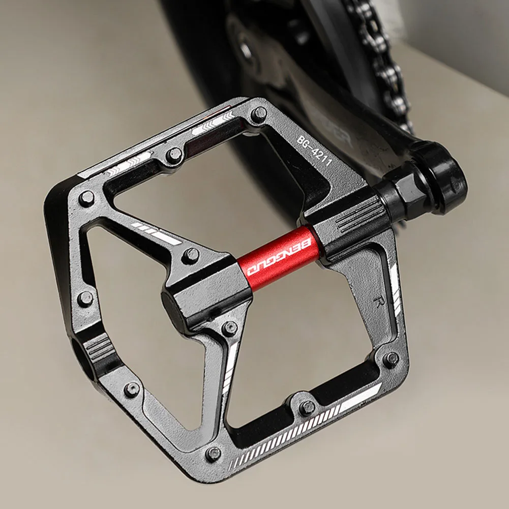Double DU Bearing MTB Bicycle Pedal with Reflector Ultralight Bike Pedals Waterproof Bicycle Platform Pedals Bike Accessories
