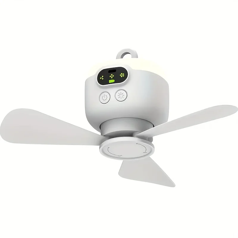 Ventilatori da soffitto portatili 8000mAh Ventilatore da campeggio esterno Ventilatore da tenda Dispositivo di raffreddamento Ventilatore elettrico ricaricabile Illuminazione a LED con telecomando