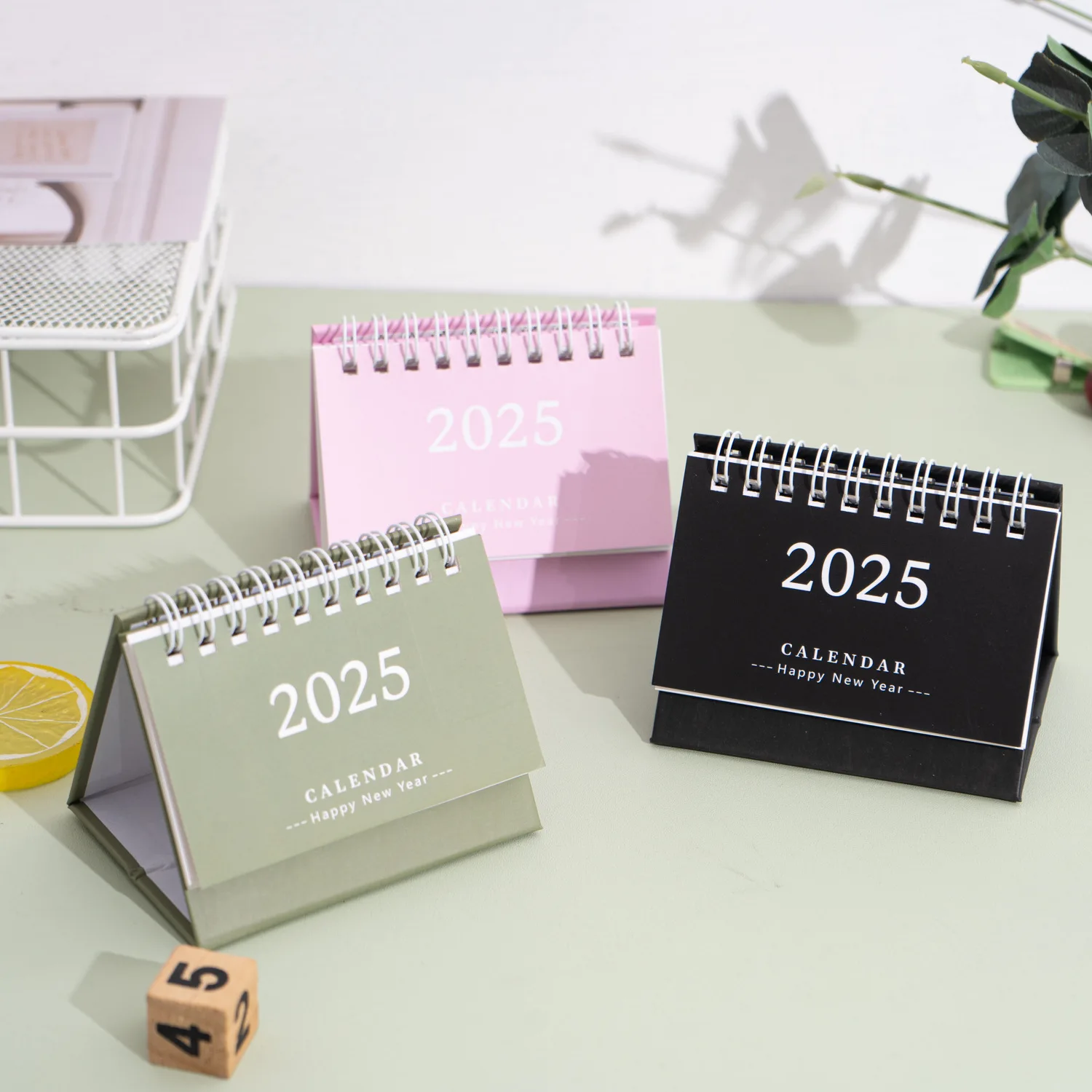 Desk Calendar 2025 Simple Style English Mini Portable Desktop Decoration