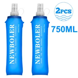 Collapsible Soft Flask 750mL - Portable TPU Water Bottle (750ML 2PCs)