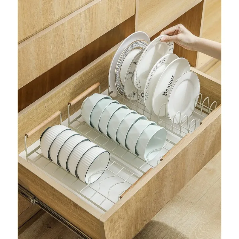 Home Kitchen Utensil Storage Kitchen Storage Rack Drainage-Free Dish Drying Rack Countertop Bowl & Utensil Storage Cabinet Rack