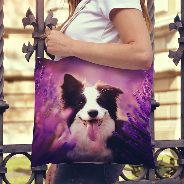 Personalized Border Collie Tote Bag