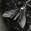 Vintage Gothic Style Death Moth Necklace Unisex Punk Stainless Steel Butterfly Skull Pendant Animal Jewelry Gift Dropshipping 1