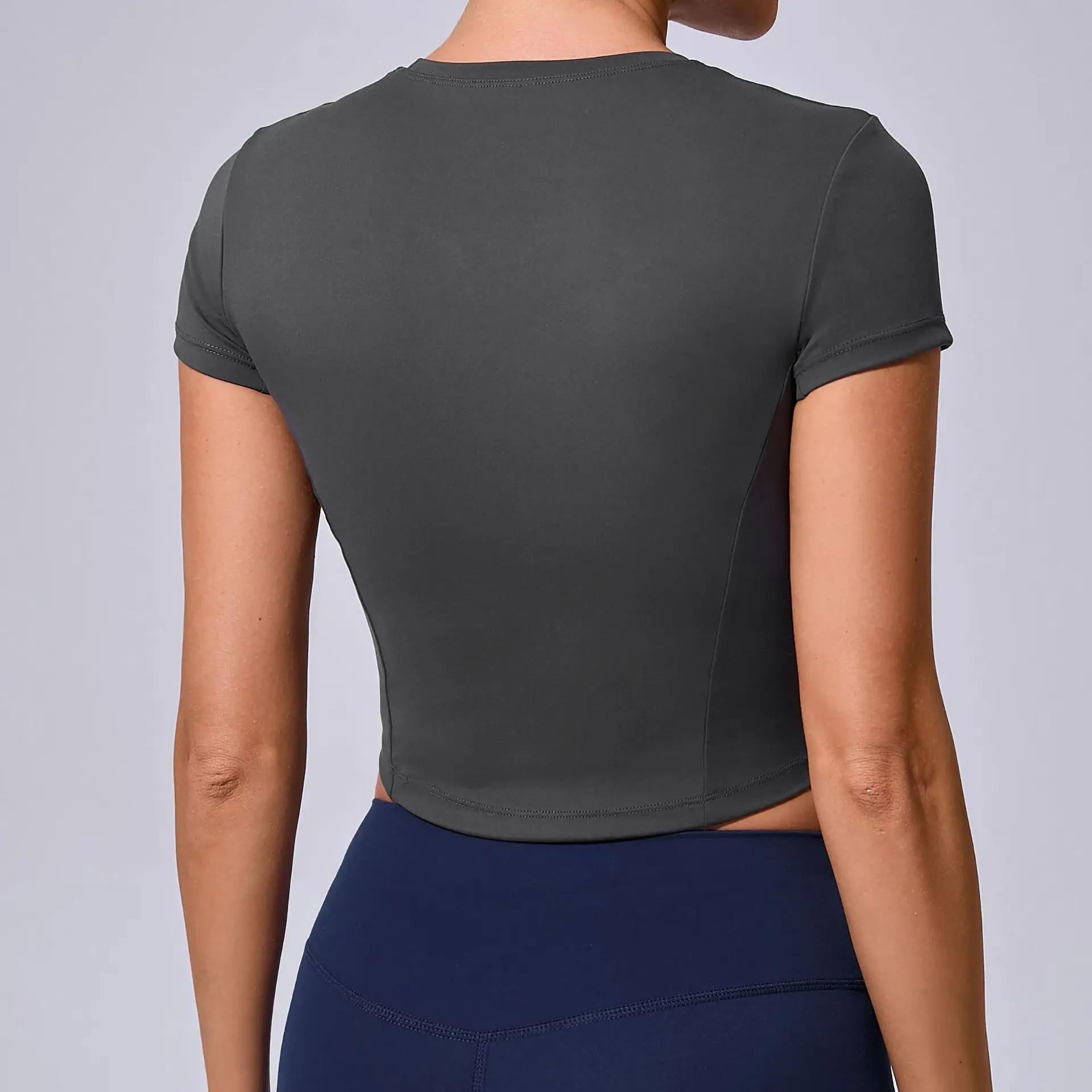 Women's Gym Yoga Sport Short Sleeve Sport Top Clothes Workout T-Shirt Clothes Underwear for Women Soild Sportswear Gym Clothing